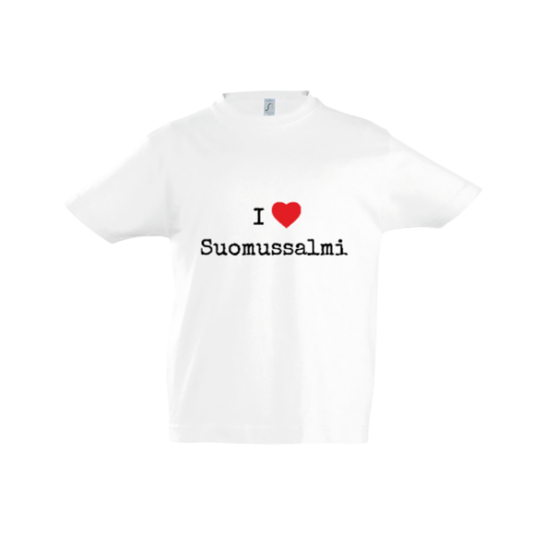I love Suomussalmi T-paita valkoinen (lasten)