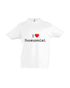 I love Suomussalmi T-paita valkoinen (lasten)